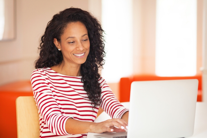 Woman using a laptop